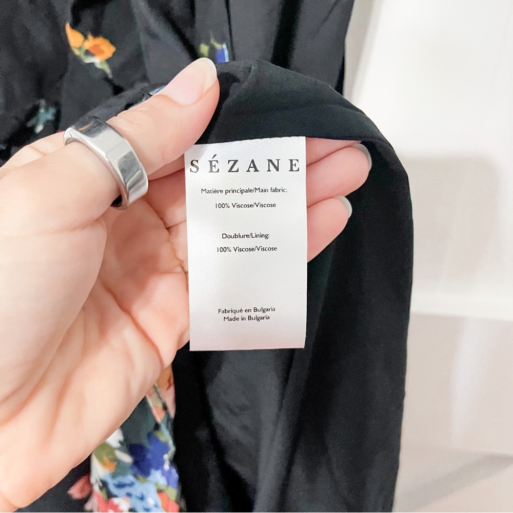 Sezane Gillian Dress Maxi Multicolor Floral Printed Boudoir Size 36 US 4 - Picture 6 of 9